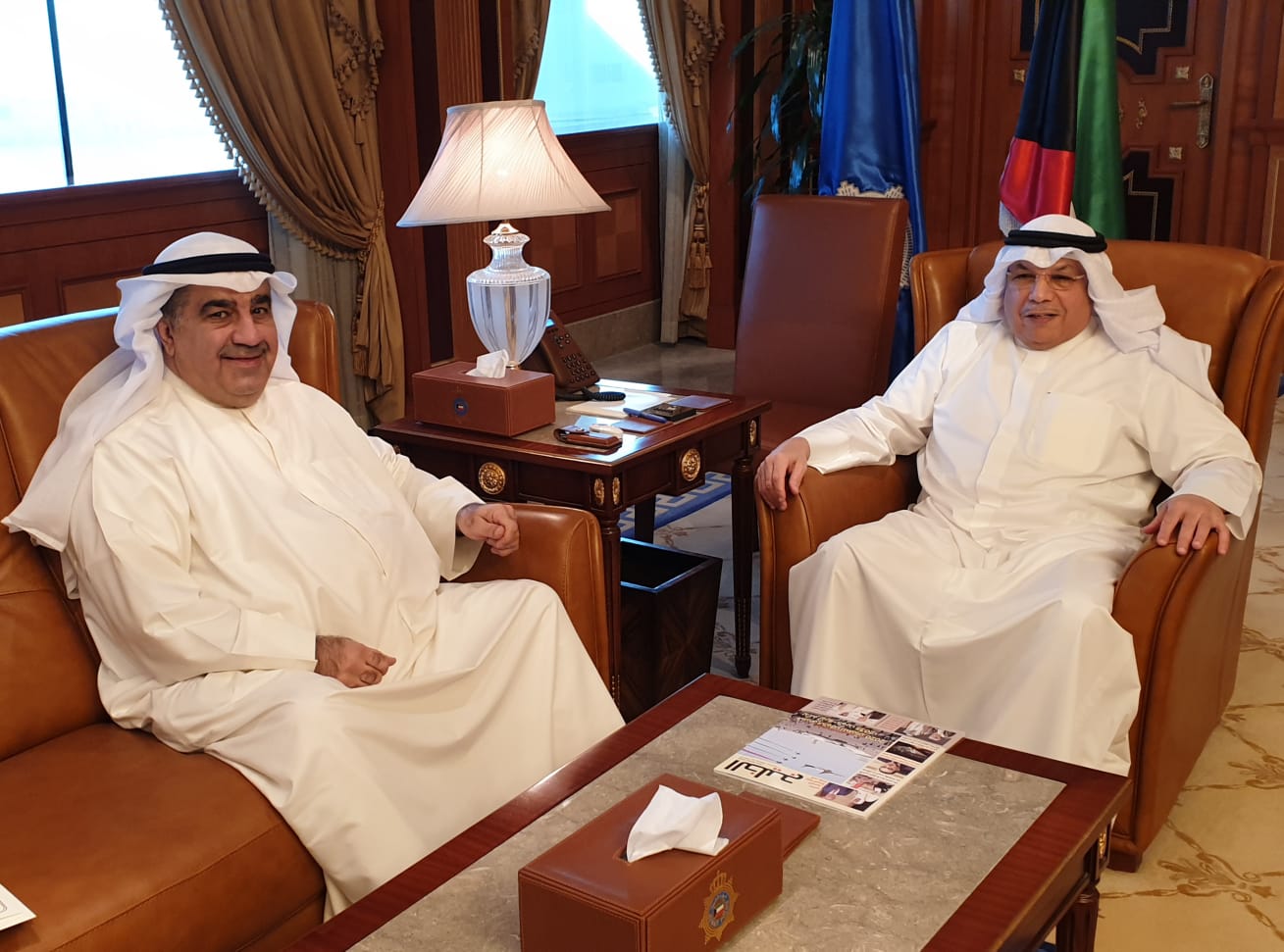 وزير الداخلية استقبل رئيس اللجنة المنظمة لمعرض الكويت للطيران 2020